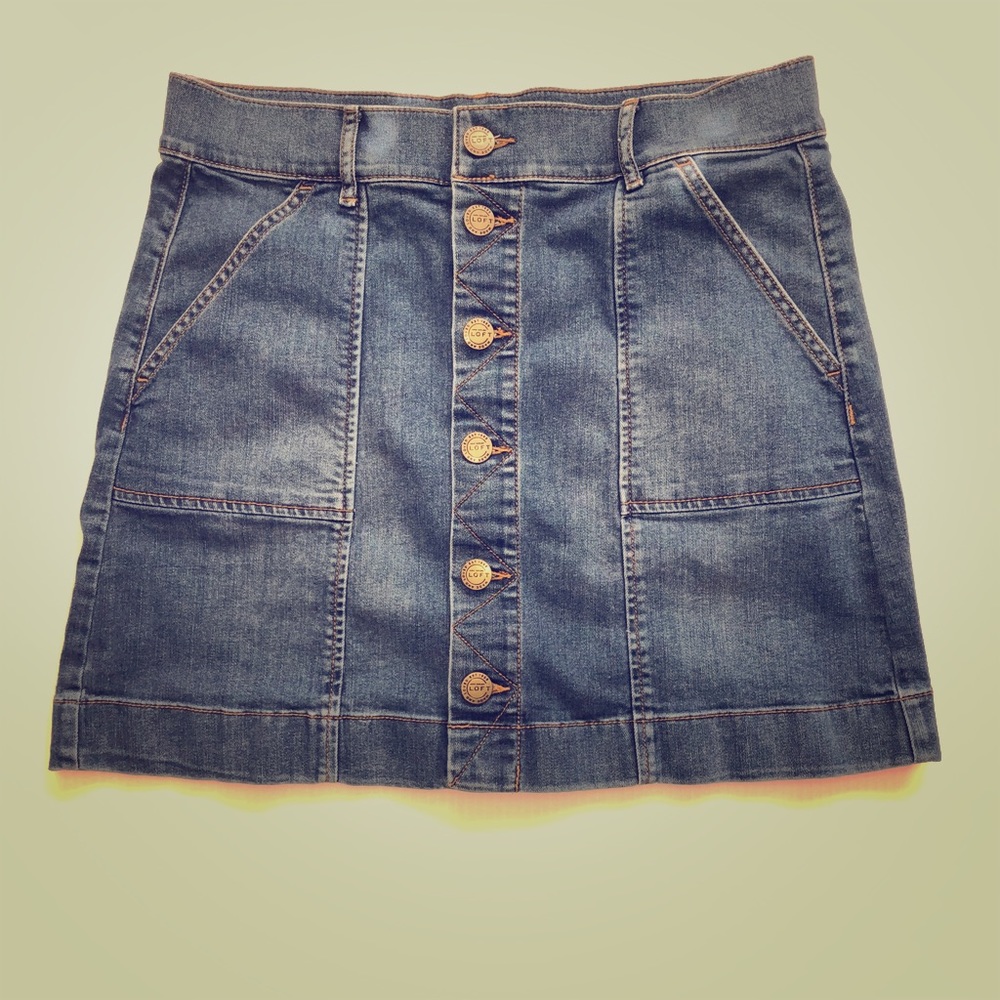 LOFT denim mini skirt